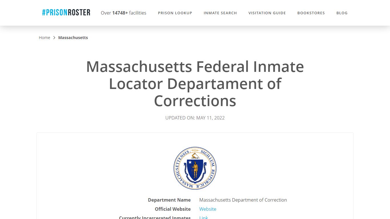 Massachusetts Department of Correction Inmate Search